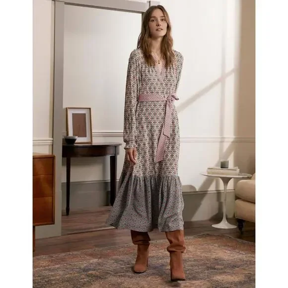 Boden Multicolor Patterned Midi Dress - Picture 1 of 11